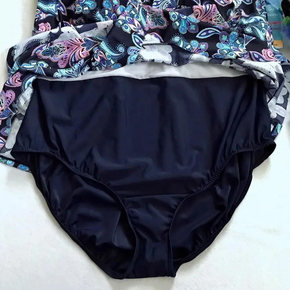 Swim Solutions NWT One Piece Swim Suit Women 24W - Picture 5 of 13
